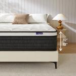 NapNest Queen Mattress 10 Inch, Hybrid Mattresses Queen Size in a Box, Medium Firm Feel Memory Foam and Individual Pocket Springs Fiberglass Free Bed Matress Breathable, CertiPUR-US