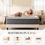 Queen Mattress, 12 Inch Queen Size Hybrid Mattresses in a Box, Medium Feel Foam and Individual Pocket Springs, Fiberglass Free Bed Mattress, Extra Edge Support, Pressure Relief, CertiPUR-US