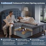 Full Mattress 12 Inch, Hotel Luxury Hybrid Full Size Mattress In A Box, Extra Enhanced Support, Relieve Back & Waist Pain, Cooling Sleep, Fiberglass-Free, CertiPUR-US, 365-Night Trial, Medium Firm