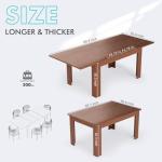 Rectangular Extendable Dining Table, Solid Wood Expandable Kitchen Table with Hidden Leaf, Adjustable 54.3" to 84.5", Space Saving Dining Table for 4-8 People, Modern Dining Room Table(Bright Brown)
