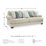Signature Design by Ashley Monaghan Vintage Sofa with Accent Pillows, Reversible Cushions and Rolled Arms, Beige