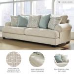 Signature Design by Ashley Monaghan Vintage Sofa with Accent Pillows, Reversible Cushions and Rolled Arms, Beige