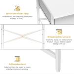 DAOUTIME Small Writing Desk for Kids Bedroom, 31.5 Inch White Computer Desk for Small Spaces, Simple Desk with 2 Fabric Drawers for Home Office, Dorm, Living Room, Home Study Table, White