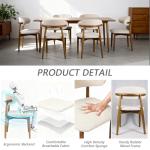 IBffleCN Modern Upholstered Dining Chairs, Beige Fabric Seat with Wooden Legs, Contemporary Kitchen Side Chairs, Set of 2