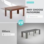 Rectangular Extendable Dining Table, Solid Wood Expandable Kitchen Table with Hidden Leaf, Adjustable 54.3" to 84.5", Space Saving Dining Table for 4-8 People, Modern Dining Room Table(Bright Brown)