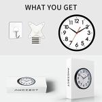 AKCISOT 14 Inch Wall Clock Silent Non-Ticking Modern Wall Clocks Battery Operated - Analog Classic Clock for Office, Home, Bathroom, Kitchen, Bedroom, School, Living Room(Black)