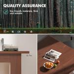 Rectangular Extendable Dining Table, Solid Wood Expandable Kitchen Table with Hidden Leaf, Adjustable 54.3" to 84.5", Space Saving Dining Table for 4-8 People, Modern Dining Room Table(Bright Brown)