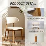 IBffleCN Modern Upholstered Dining Chairs, Beige Fabric Seat with Wooden Legs, Contemporary Kitchen Side Chairs, Set of 2