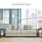 Signature Design by Ashley Monaghan Vintage Sofa with Accent Pillows, Reversible Cushions and Rolled Arms, Beige