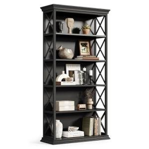 Little Tree 6-Tier Bookcase, 71 Inches Industrial Bookshelves, Floor Standing Display Storage Shelves Tall Bookcase for Home Office, Living Room, Bed Room