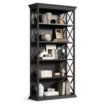 Little Tree 6-Tier Bookcase, 71 Inches Industrial Bookshelves, Floor Standing Display Storage Shelves Tall Bookcase for Home Office, Living Room, Bed Room