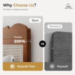 MFSTUDIO Queen Wood Bed Frame with Headboard, Rattan Bed Frames Solid Wooden Platform Bedframe Mid Century,No Box Spring Needed,Sturdy Natural Finish Classic Noise Free