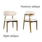 IBffleCN Modern Upholstered Dining Chairs, Beige Fabric Seat with Wooden Legs, Contemporary Kitchen Side Chairs, Set of 2