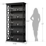 Little Tree 6-Tier Bookcase, 71 Inches Industrial Bookshelves, Floor Standing Display Storage Shelves Tall Bookcase for Home Office, Living Room, Bed Room