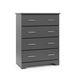 Storkcraft Brookside 4 Drawer Dresser (Gray) – GREENGUARD Gold Certified, Nursery Dresser for Kids Bedroom, Chest of Drawers
