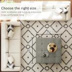 Befurtori Large Square Ottoman Coffee Table, Linen Solid Upholstered Footrest Ottoman with Solid Wood Shelf Storage Tufted Coffee Table for Bedroom Living Room, Granite