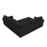 HONBAY Sectional Sleeper Sofa with Pull Out Bed, Velvet L Shaped Couch with Storage Seat, Modular Sectional Couches for Living Room, Black