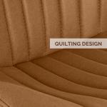 Nalupatio Dining Chairs Set of 2, Modern Dining Room Chairs Comfy Backrest Thick Upholstered Kitchen Chairs 19IN Height with Metal Legs Brown