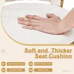 VECELO Bar Stools Set of 2, Adjustable Barstools Counter Height Stools with Back and Arm, Velvet Woven Kitchen Island Stools w/Gold Metal Leg & Base, 360° Swivel Bar Chair for Pubs Dining Room, White