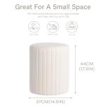 Get Set Style Modern Round Ottoman with Soft Padded Seat, Multifunctional Vanity Chairs for Makeup, Upholstered Footrest Stool Ottoman Foot Stool for Living Room, Bedroom