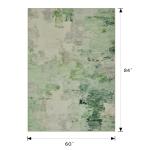 Joydeco Area Rugs 5x7 Washable, Light Green Modern Abstract Non-Slip Soft Low-Pile Carpet for Living Room, Bedroom & Dining Room