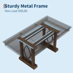 GarveeHome 71-Inch Rectangular Dining Table with Two Drawers, Wooden Kitchen Table w/Large Tabletop & Sturdy Frame, Large Dining Table for 6-8 with Double Pedestal, for Dining Room, Office