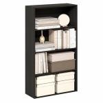 Furinno Jaya Book Shelf, 4-Tier Book Shelf, Bookcase with Open Shelving, Standing Bookshelf, 9.5 x 23.6 x 41.9, for Organization and Storage, for Home Office, Living Room, Espresso