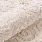 U'Artlines 5x7ft Washable Area Rug for Living Room, Neutral Beige Modern High-Low Pile Rug for Bedroom, Non Slip Soft Cozy Fluffy Large Floor Carpet for Dining Area, Kids Nursery Room