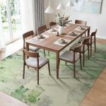 Joydeco Area Rugs 5x7 Washable, Light Green Modern Abstract Non-Slip Soft Low-Pile Carpet for Living Room, Bedroom & Dining Room