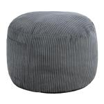 Manyday Round Stuffed Pouf Ottoman,Corduroy Foot Rest with Rebound Foam Filled, Furry and Fluffy Foot Stool Ottoman, Floor Poufs for Living Room (Gray, 26" D x 26" W x 18" H)