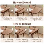 DONGMUWUJEE Solid Wood Extendable Dining Table for 4-8, 47.2” to 70.8” Expandable Table, Easy Assembly Extendable Dining Room Table, 3-in-1 Design, Ideal for Dining Room, Kitchen, Living Room (Walnut)