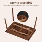 DONGMUWUJEE Solid Wood Extendable Dining Table for 4-8, 47.2” to 70.8” Expandable Table, Easy Assembly Extendable Dining Room Table, 3-in-1 Design, Ideal for Dining Room, Kitchen, Living Room (Walnut)