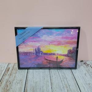 Telmoxa Framed art prints – Colorful Landscape Canvas Painting with Black Frame, Modern Artwork for Living Room, Bedroom, Office Decoration