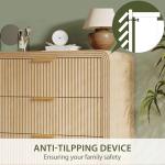 Decofy Fluted 5 Drawers Dresser, 48" Tall Modern Chest of Drawers with Round Edge & Metal Handle, Wood Drawer Organizer for Living Room, Bedroom, Entryway, Hallway (Natural Oak)