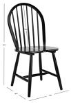 SAFAVIEH Home Collection – Camden Set of 2 Black Windsor Farmhouse Dining Chairs, Spindle Back Solid Wood Chairs, Americana Style Seating (DCH8501A-SET2)