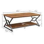 HOMISSUE Coffee Table, Rustic Rectangle Coffee Table with 2-Tier Storage, Engineered Wood Center Table with Open Shelves, Minimalist Coffee Table for Living Room, 47 Inch, Oak Brown