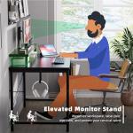 Pamray 32 Inch Small Computer Desk with Monitor Stand, Simple Office Desk with Headphone Hook for Small Spaces, Kids Study Writing Table for Bedroom, White