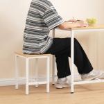 HOOBRO 3-Piece Industrial Dining Table Set, Kitchen Table, Space Saving Dinette for Kitchen, Dining Room, Small Space, Breakfast Nook, Living Room, Party, Natural and White WN75CZ01G1