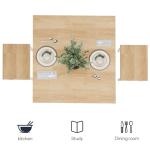 HOOBRO 3-Piece Industrial Dining Table Set, Kitchen Table, Space Saving Dinette for Kitchen, Dining Room, Small Space, Breakfast Nook, Living Room, Party, Natural and White WN75CZ01G1