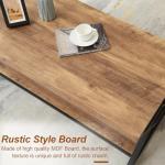 HOMISSUE Coffee Table, Rustic Rectangle Coffee Table with 2-Tier Storage, Engineered Wood Center Table with Open Shelves, Minimalist Coffee Table for Living Room, 47 Inch, Oak Brown