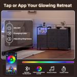 Somdot Dresser with Charging Station and Open Shelves,Dresser for Bedroom with 8 Storage Drawers,Storage Cabinets Organization Units for Living Room, Hallway,Sturdy Metal Frame,Wood Top,Black