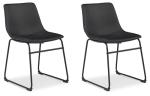 Signature Design by Ashley Centiar Mid Century Dining Room Bucket Chair, 2 Count, Black
