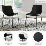 Signature Design by Ashley Centiar Mid Century Dining Room Bucket Chair, 2 Count, Black