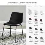 Signature Design by Ashley Centiar Mid Century Dining Room Bucket Chair, 2 Count, Black