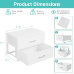BOLUO Stackable Storage Drawers Closet Organizers and Storage Fabric White 2 Drawer Dresser for Bedroom 2 Packs Modern