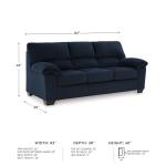 Signature Design by Ashley SimpleJoy Contemporary Sofa for Living Room, Blue