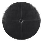 Homepop Home Decor | Upholstered Faux Leather Large Tufted Round Storage Ottoman | Button Top Ottoman with Storage for Living Room & Bedroom | Decorative Home Furniture, Black