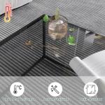 Glass Coffee Tables for Living Room Square Modern Center Table for Small Space,Tempered Glass-top with Sturdy Metal Frame Sofa Side End Table, Easy Assembly,26.4 x 26.4 x 15.7 Inches, Gray Black