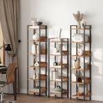 MAHANCRIS Bookshelf, 5-Tier Bookcase, Standing Book Shelf for Small Space, Storage Shelf Organizer, for Living Room, Bedroom, Study, Balcony, Rustic Brown and Black BKHR5501