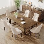 COLAMY Wingback Upholstered Dining Chairs Set of 2, Fabric Side Dining Room Chairs with Tufted Button, Living Room Chairs for Home Kitchen Resturant- Beige